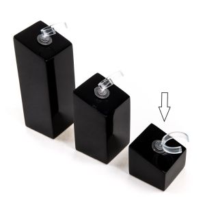 Expositor negro de madera lacada para anillo de joyería bisutería y joyas ML-1-N