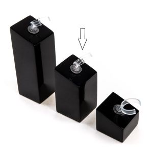 Expositor negro de madera lacada para anillo de joyería bisutería y joyas ML-2-B