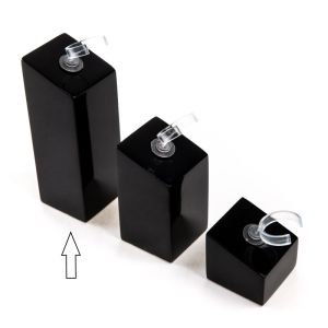 Expositor negro de madera lacada para anillo de joyería bisutería y joyas ML-3-N