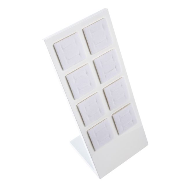 Expositor blanco de madera lacada para alianzas de joyería bisutería y joyas ML-8-B
