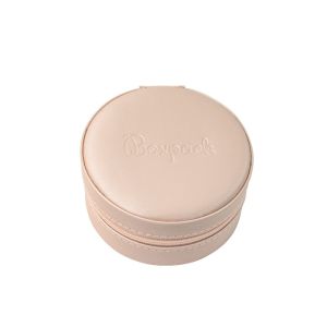 Joyero de viaje redondo rosa para joyería, bisutería y joyas 95x95x45 mm JY-2-RS