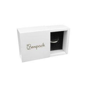Caja de cartón para anillo o pendientes color blanco 65x65x35 mm PF-1-B