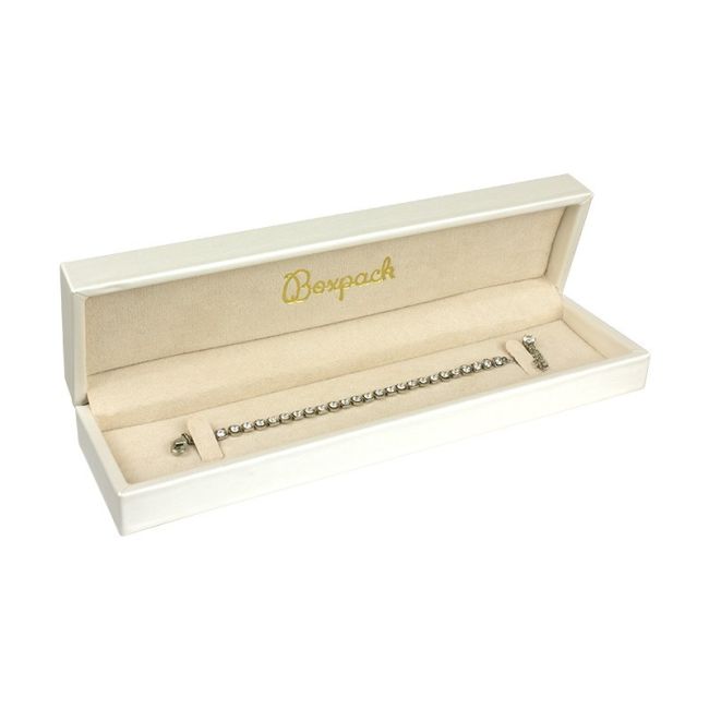 ESTUCHE PARA PULSERA COLOR BLANCO ROTO 220x55x37 Mm. WD-8-PE