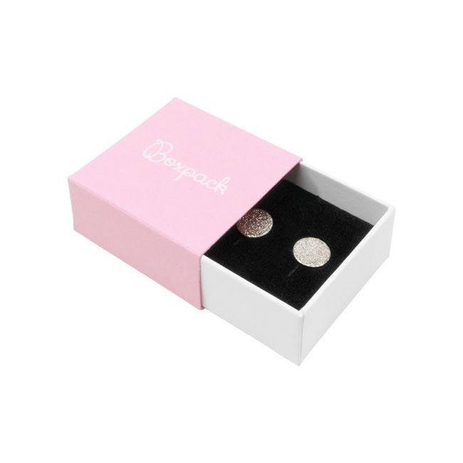 Caja de cartón para pendientes color rosa 48x48x23 mm SL-40-RS-B
