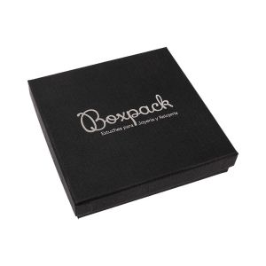 Caja de cartón tarjeta 120x120x24 mm color negro ep-16-t
