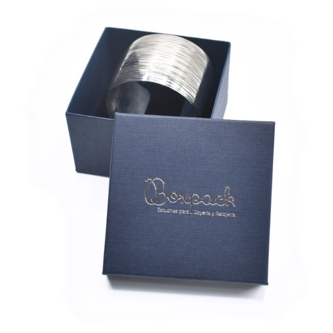 Caja de cartón brazalete 90x90x58 mm color azul ep-89