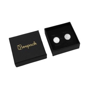 Caja de cartón para anillo o pendientes 51x51x17 mm color negro PT-45