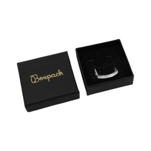 Caja de cartón para anillo o pendientes 51x51x17 mm color negro PT-45