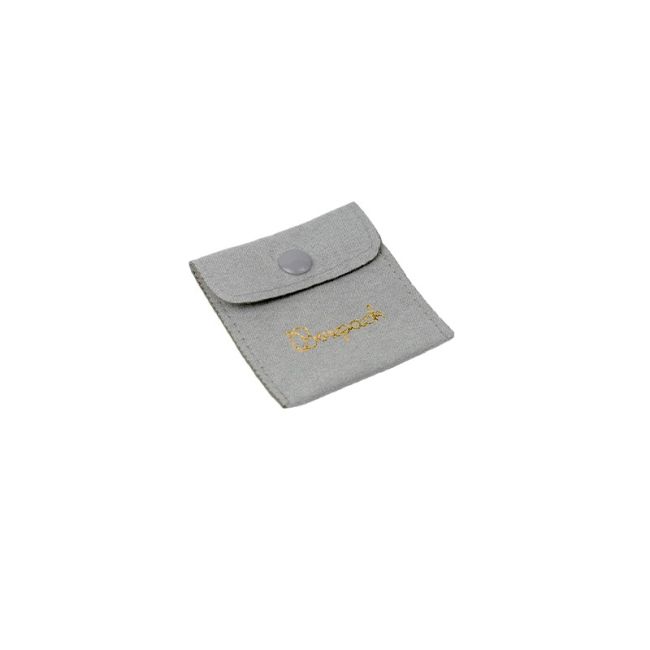 Bolsa textil suede color gris para joyería y bisutería 57x57 mm S-501-G