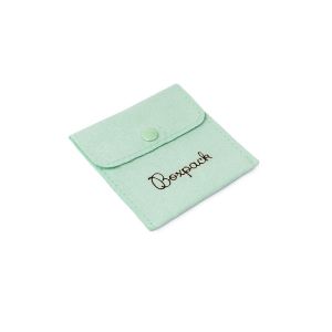 Bolsa textil suede color aguamarina para joyería y bisutería 79x79 mm S-502-AQ