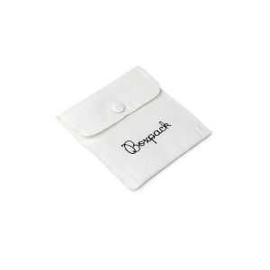 Bolsa textil suede color blanco para joyería y bisutería 79x79 mm S-502-B