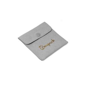 Bolsa textil suede color gris para joyería y bisutería 79x79 mm S-502-G