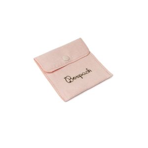 Bolsa textil suede color rosa empolvado para joyería y bisutería 79x79 mm S-502-RE