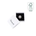Caja de cartón fsc® para anillo pendientes color blanco 51x51x33 mm F42-B