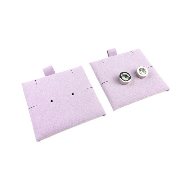 Taco de microfibra lila para pendientes de joyería y bisutería. T-M1-LI