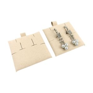 Taco de microfibra arena para pendientes omega de joyería y bisutería. T-M2-AR