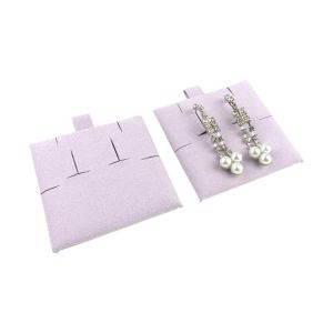 Taco de microfibra lila para pendientes omega de joyería y bisutería. T-M2-LI