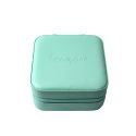 Joyero de viaje aguamarina para joyería, bisutería y joyas 100x100x55 mm JY-1-AQ