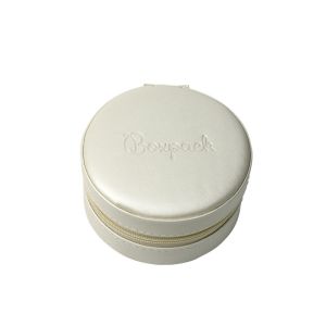 Joyero de viaje redondo blanco para joyería, bisutería y joyas 95x95x45 mm JY-2-B