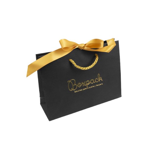 Bolsa ribbons de papel mate para joyería bisutería y relojería 200x150x70 mm BR-MA-N