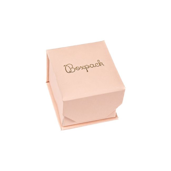 Caja de cartón con imán para anillo o pendientes color rosa cuarzo 48x54x40 mm MC-1-RC