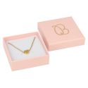 Caja de cartón rosa pendientes o conjunto de joyería bisutería y joyas 65x65x24 mm. RS-60