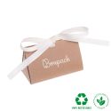 Caja de cartón kraft automontable con lazo grosgrain crema para joyas bisutería y joyería 100x62x58 mm FL-1-K