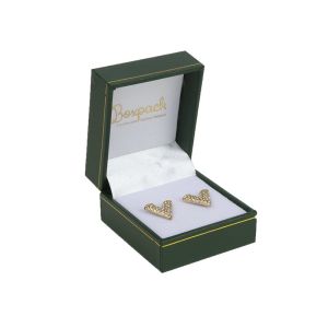 Estuche polipiel verde para pendientes 47x53x30 mm. J-07-V