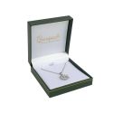 Estuche polipiel verde para colgante 87x91x30 mm. J-09-C-V