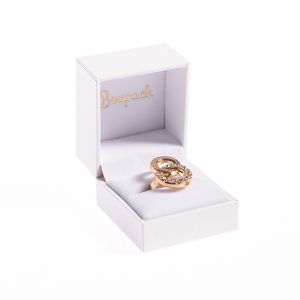 Estuche polipiel blanco para anillo labios 47x52x40 mm. FR-2-S-B