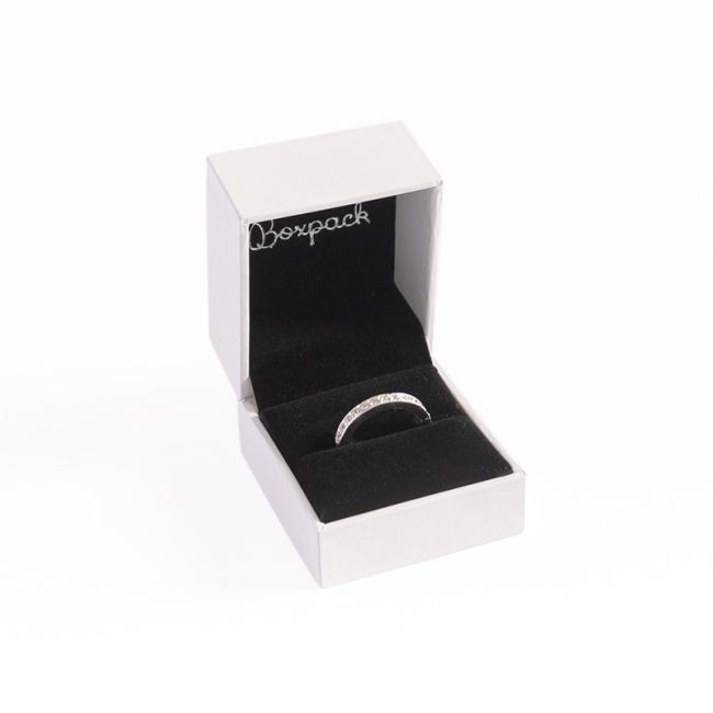 Estuche polipiel blanco para anillo labios 47x52x40 mm. FR-2-S-N