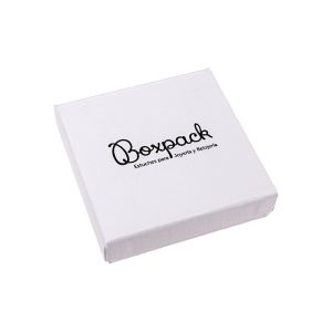 Caja de cartón para conjunto de colgante de joyería y bisutería 86x86x24 Mm color blanco texturizado  mp-80