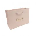 Bolsa de papel mate rosa cuarzo para joyería bisutería y relojería 200X150X70 mm B-MA-B-RC