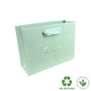 Bolsa de papel ecológica aguamarina mate para joyería bisutería y relojería 200X150X70 mm E-B-MA-AQ