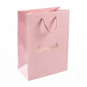 Bolsa de papel mate rosa cuarzo para joyería bisutería y relojería 180x250x100 mm B-L-RC