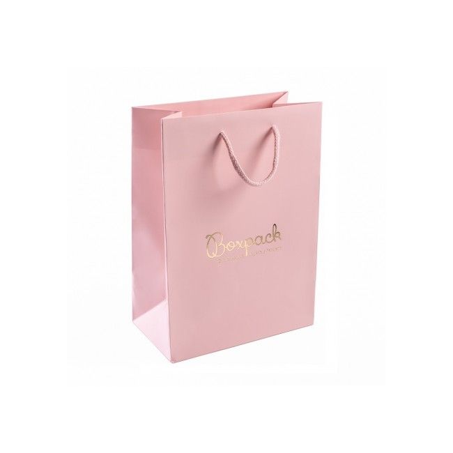 Bolsa de papel mate rosa cuarzo para joyería bisutería y relojería 180x250x100 mm B-L-RC