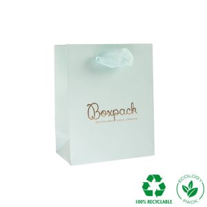 Bolsa de papel mate aguamarina para joyería bisutería y relojería 120x150x65 mm E-B-M-AQ