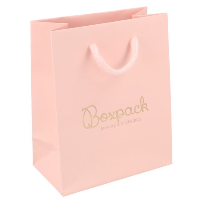 Bolsa de papel mate rosa al por mayor 120x150x65 mm B-M-RS