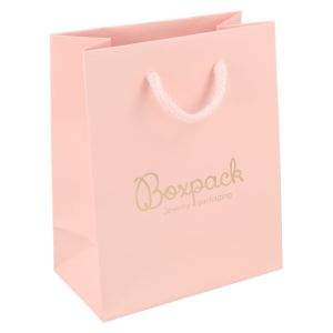 Bolsa de papel mate rosa para joyería bisutería y relojería 120x150x65 mm BMRS